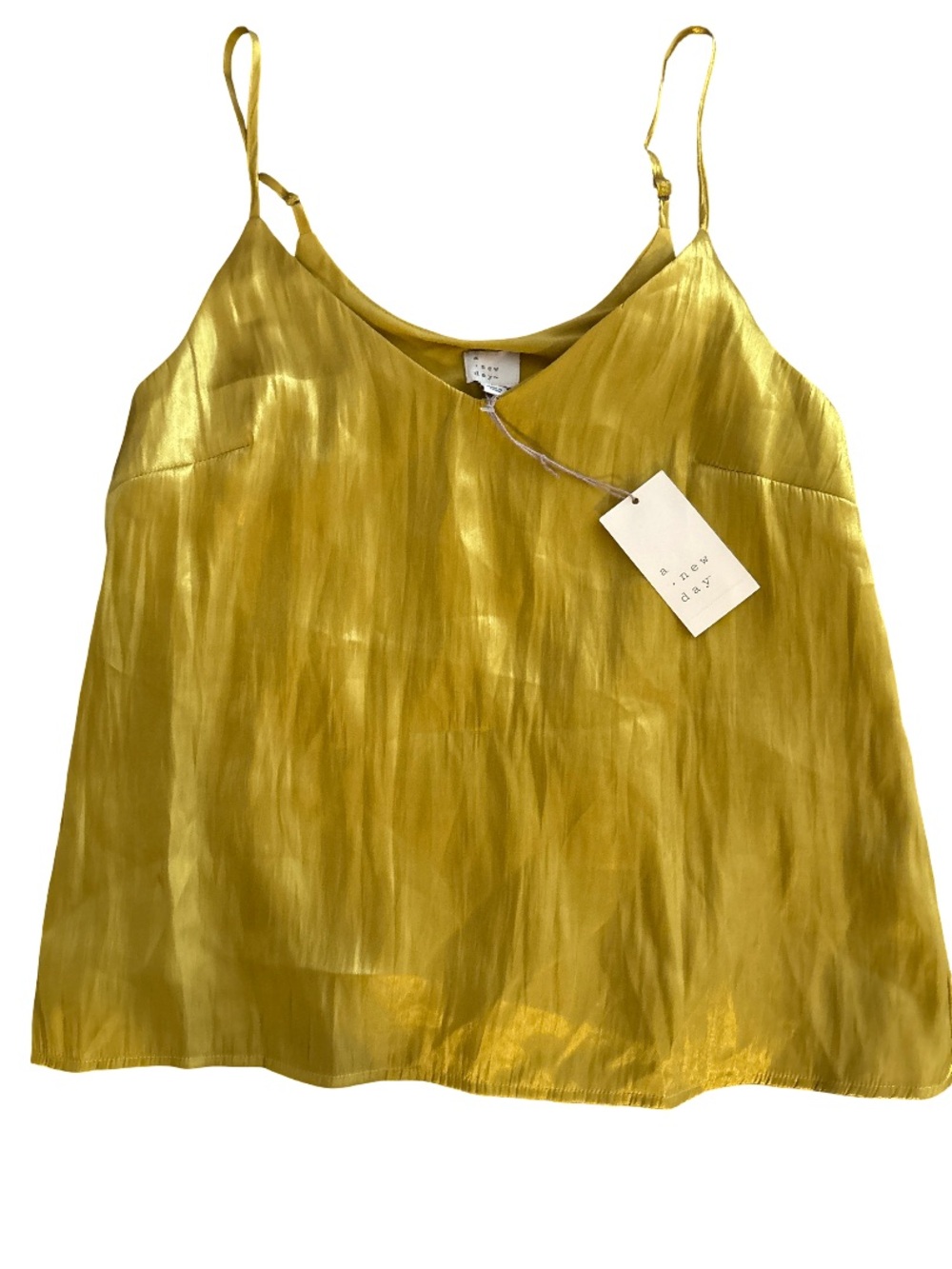 a new day Satin Spaghetti Strap Cami in Mustard Yellow
